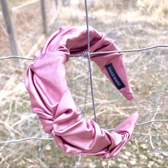 Accessories - NEW! Metallic Foil Pastel Pink In Pink Disco Seventies Wide Structure Headband